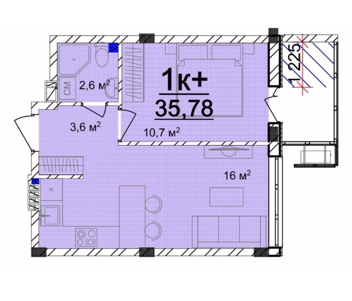 Продажа однокомнатной квартиры ЖК Мариинский, Великололинское - фото 1