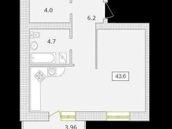 Готова 1к 43,5м2 з видом на море в будинку з червоної цегли! Бурлачья Балка