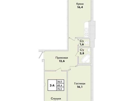 2-к біля моря. Малоповерховий будинок. Паркова зона Бурлачья Балка