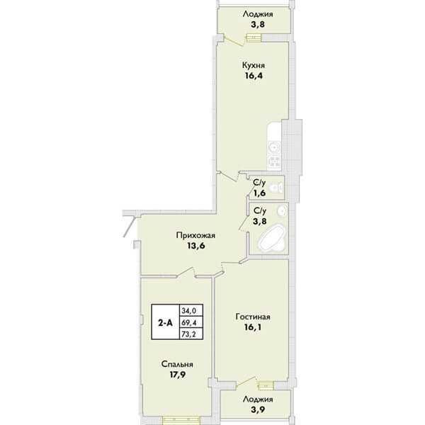 2-к біля моря. Малоповерховий будинок. Паркова зона - фото 1