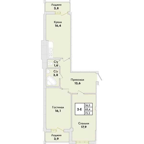 2к 73,5м2 Стелі 3 метри, панорамні вікна, всього 6 поверхів + лiфти - фото 1