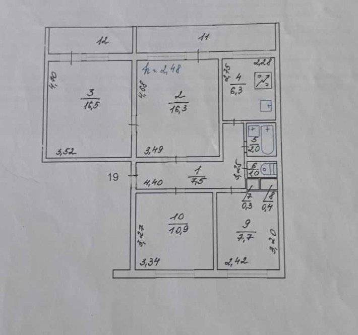 Продам 4-кімнатну квартиру 73.9 кв.м - фото 1