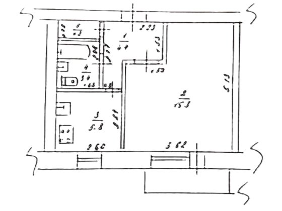 Однокімнатна квартира, 2-й поверх, житловий стан — м. Покров Покров