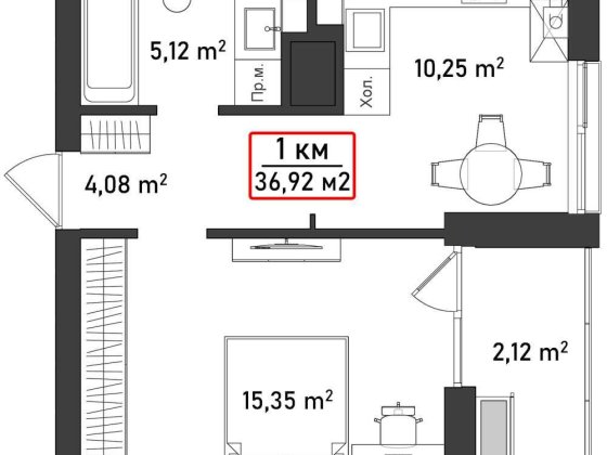 Квартира 36.92 м2 у новому ЖК Акварелі на Пасічній за акційною ціною! Ивано-Франковск