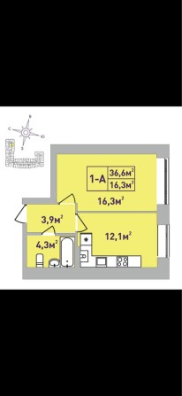 Однокімнатна квартира в центрі міста - фото 1