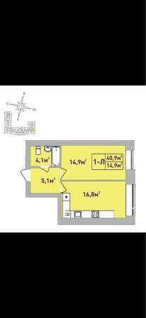 Однокімнатна квартира під інвистицію - фото 1