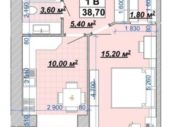 Продаж однокімнатної квартири в новобудові, 3 поверх, 38.7 м.кв Ивано-Франковск