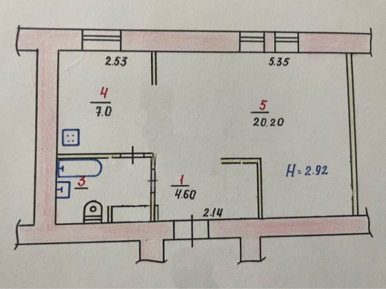 Однокімнатна сталінка на 96 кварталі Кривой Рог