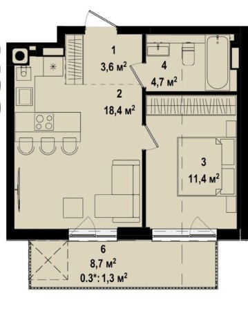 Продаж 1к квартири в ЖК Ютландія - фото 1