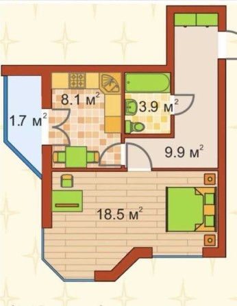 Євро 2к квартира - фото 1