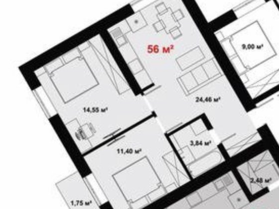 Терміново! 2 кім квартира у центрі , 3 поверх + балкон Ивано-Франковск
