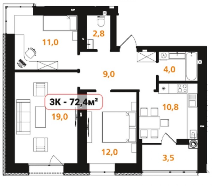 ТРИкімнатна квартира від надійного Забудовника - фото 1
