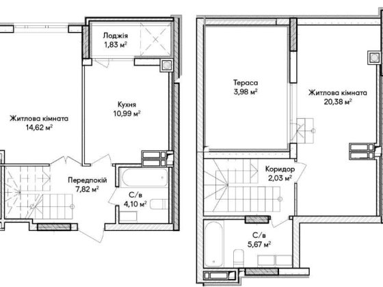 Двоповерхова квартира з власною терасою | ЖК Синергія Сіті Ірпінь