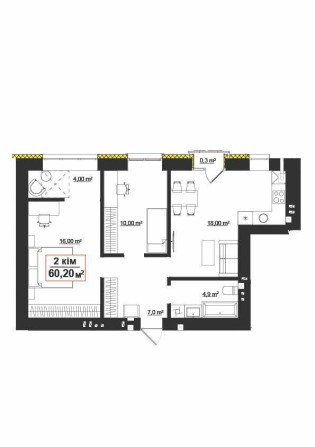 Опришівська Слобода, двокімнатна 60,2м з виглядом на алею! - фото 1