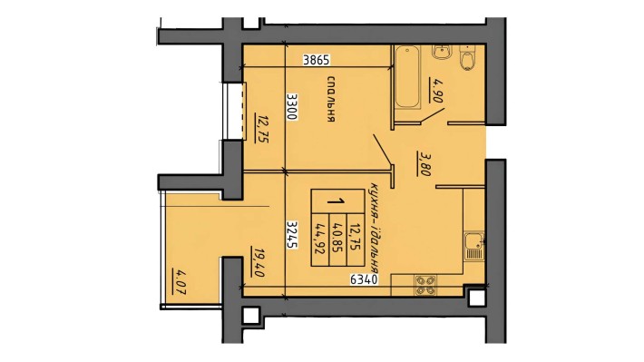 Продаж 1-кімнатної квартири в новобудові від забудовника, район Бам . - фото 1