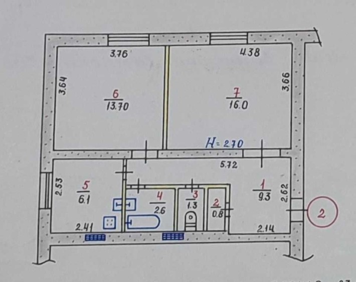 ТЕРМІНОВИЙ ПРОДАЖ двокімнатної квартири. ЮГОК, Матрьоновка - фото 1
