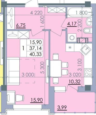 ЖК «Пелюстковий» Власник! 1-кімн. 41кв.м. - фото 1