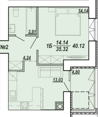 Продаж 1к квартири, 40 кв.м, вул.Текстильна - фото 1