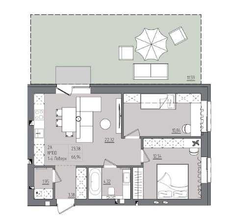 Двокімнатна квартира з власним двориком - фото 1