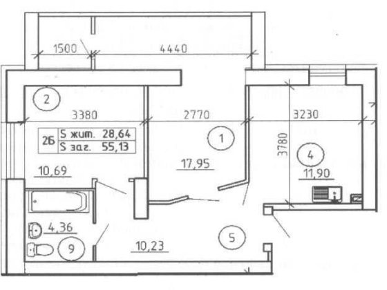 Квартира 2 кімнати, 1 поверх, вул. Хворостянка, буд. 1 (Труда, Праці) Суми