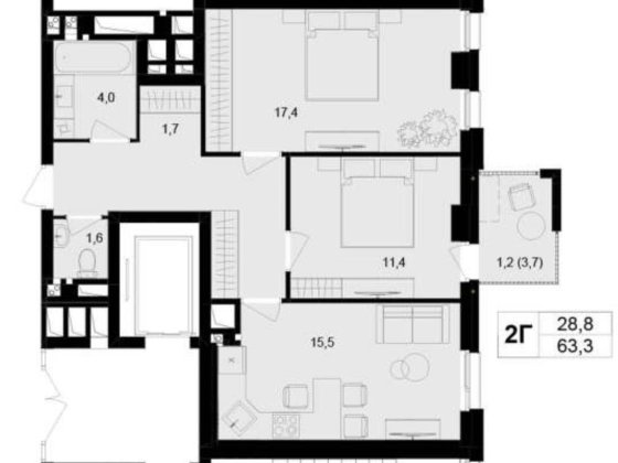 2-кімнатна квартиру в новобудові ЖК Central Park сдача 2025 рік Винница