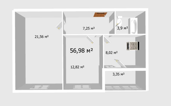 Продається 2к квартира на Барському шосе - фото 1