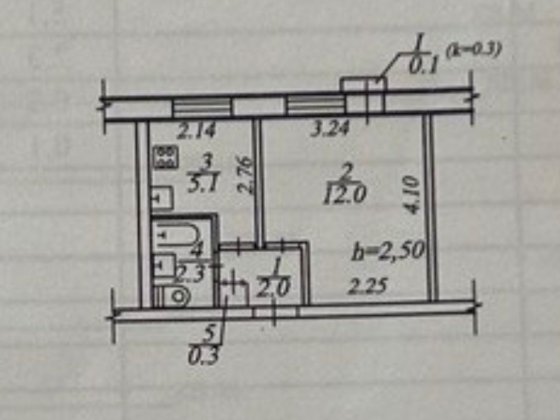 1-кімнатна квартира, м. Дніпро, вул. Космонавтів, буд. 20 Днепр