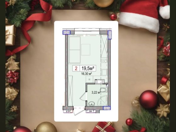НОВОРІЧНА АКЦІЯ! Продаж квартири 19,5 м² біля хвойного лісу, Биківня Киев