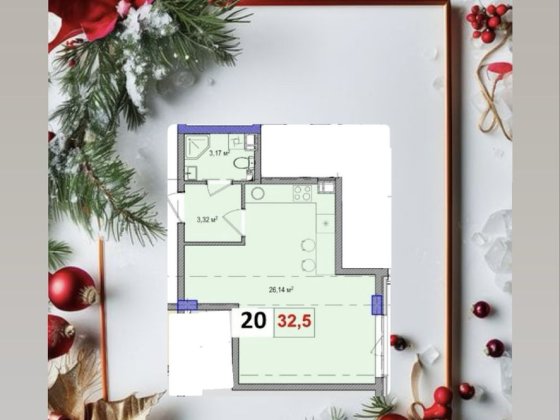 НОВОРІЧНА АКЦІЯ! Продам квартиру Студію  за 18868 ДОЛ.США Киев