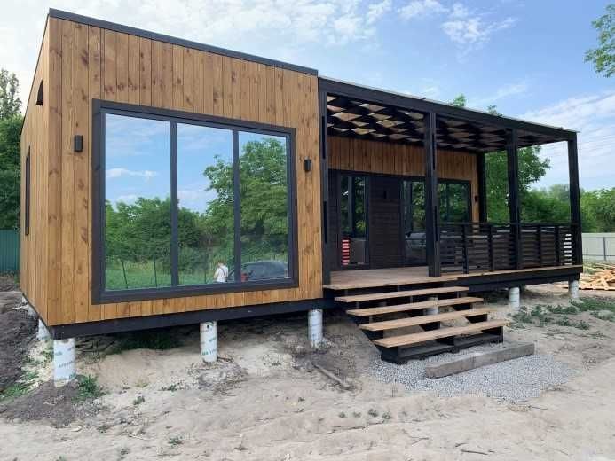 Модульний будинок 42м2 + Тераса. Каркасний під ключ. Виробництво - фото 1