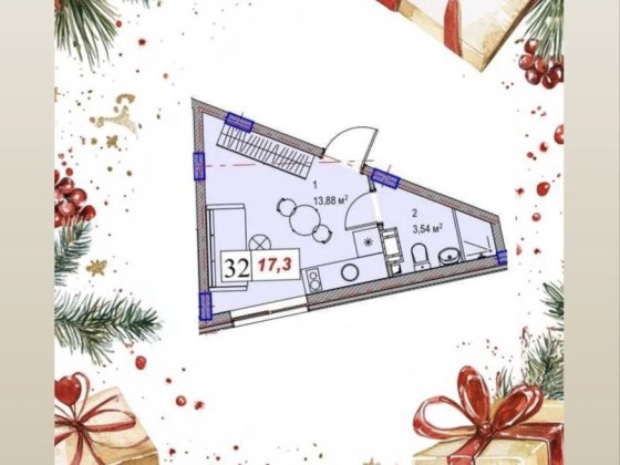 НОВОРІЧНА АКЦІЯ! Продам смарт квартиру 17,3 м2 в Бортничах Киев