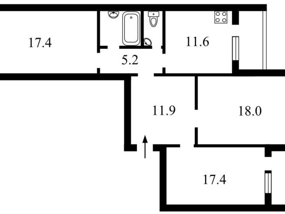3-к квартира 97 м² у новому будинку 2014 р. пр. Науки 55А, без комісії Київ