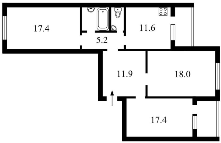 3-к квартира 97 м² у новому будинку 2014 р. пр. Науки 55А, без комісії - фото 1