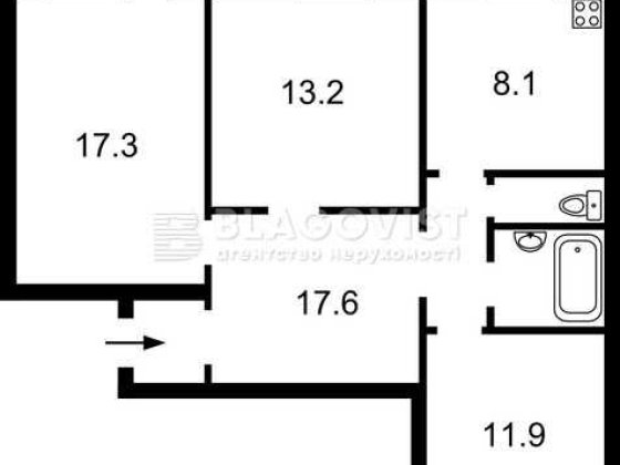 Продаж 3 кімнатна на Ревуцького! Харківська Позняки Киев