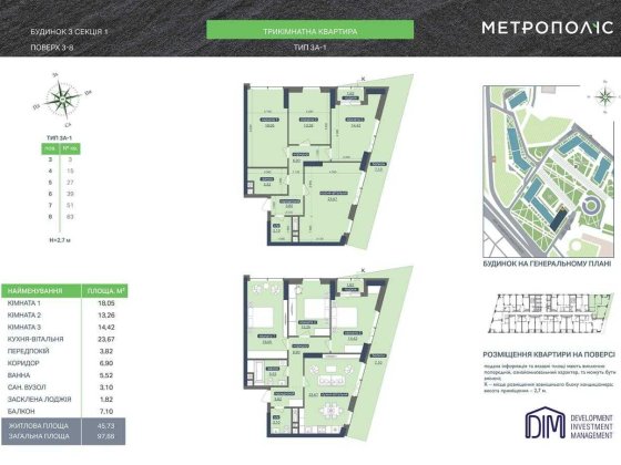 ЖК Метрополіс Квартира  98м2 Киев
