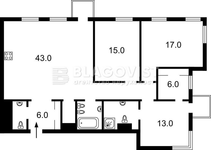 3к 15 пов 120м, Тютюнника Василя 39, TRIIINITY, ст.м. Палац Україна - фото 1