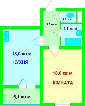 1 кімнатна квартира 49 м2 7/25 ЖК «NAVIGATOR 2» Коноплянська Оболонь - фото 1