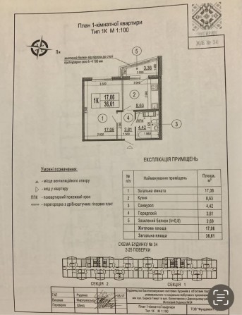 1 кімнатна квартира ЖК Патріотика - фото 1