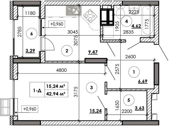 Продам 1к квартиру 42.9 м2, ЖК Урбан парк, Urban Park Київ