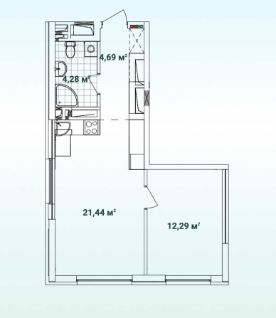 1-кімн. кв-ра, 15 пов.,43м2 Варшавський/Варшавський 3, буд. 10.4 - фото 1