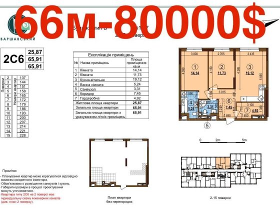 Продаж!!! 2-кімнатної квартири Варшавський 3, буд. 10,7 Київ