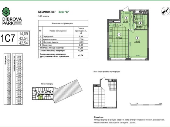 Продам Діброва Парк , 1к вид у двір Киев