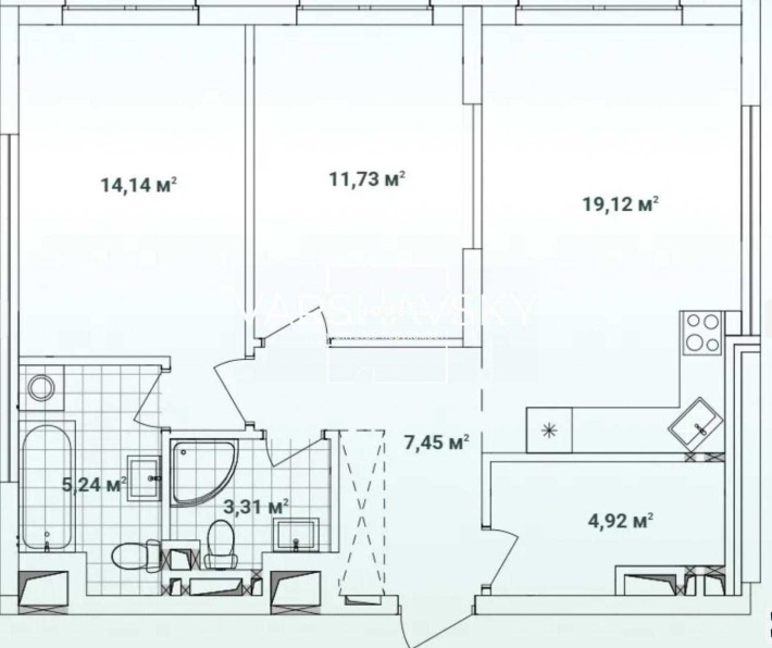 Продаж 2х кімнатної квартири Варшавський3, б.10.7 перепоступка - фото 1
