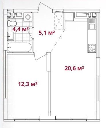 Продаж 1к квартири ЖК Варшавський 3 здача 2026 рік - фото 1
