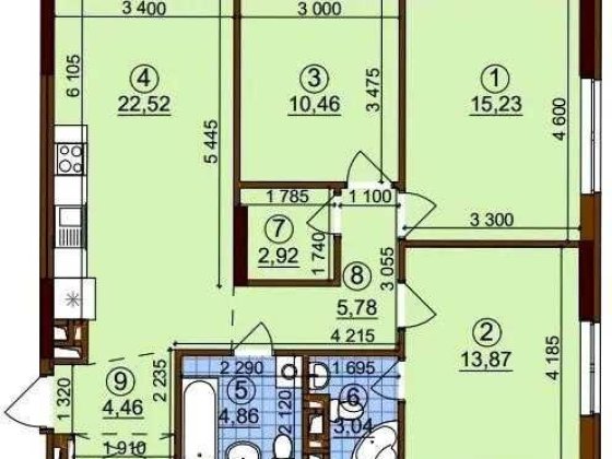 Продаж!!! 3-кімнатної квартири ЖК Варшавський 3 буд. 10.10 Киев