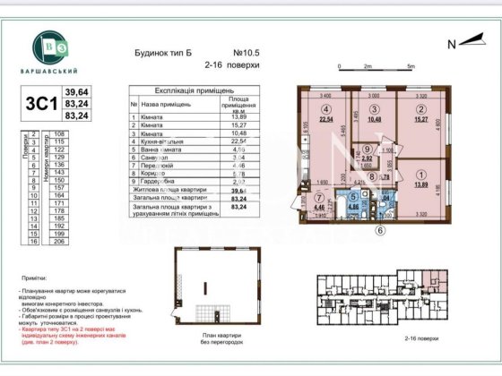 Продаж квартири | 84м² | ЖК "Варшавський 3" Киев