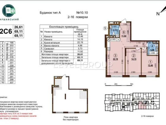 Продаж 2 кімнатної квартири 69м2, ЖК Варшавський 3, буд.10.10 Київ