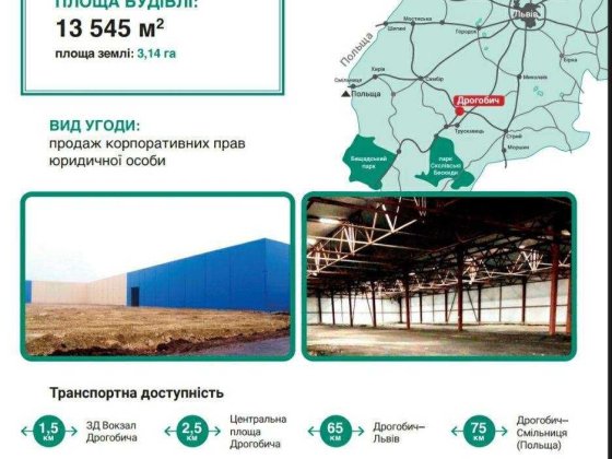 Продаж недобудованого складу / інвестоб’єкта Дрогобыч