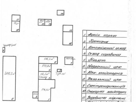 Приміщення легкої промисловості /фабрика ,завод,складські приміщення, Шептицький