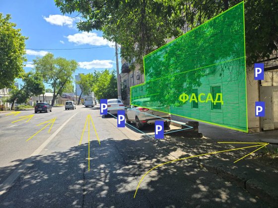 100 % просматриваемый фасад. Густой автотрафик. Головатого Одеса